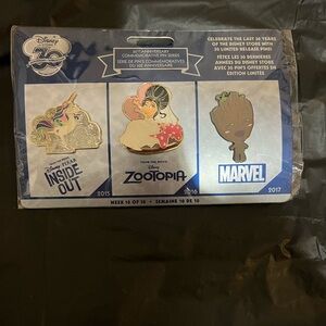 Disney Store 30th Anniversary pin set.